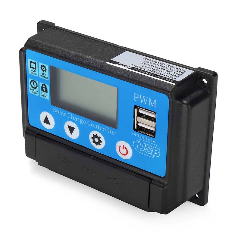 PWM 60A 12/24V Auto Adapt LCD Solar Charge Controller Battery Regulator Adjustable Parameter