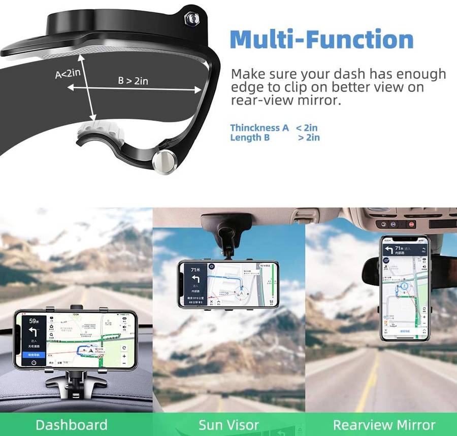 Car Phone Mount, Cell Phone Holder for Car
