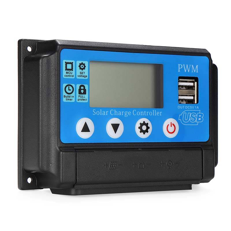 PWM 60A 12/24V Auto Adapt LCD Solar Charge Controller Battery Regulator Adjustable Parameter