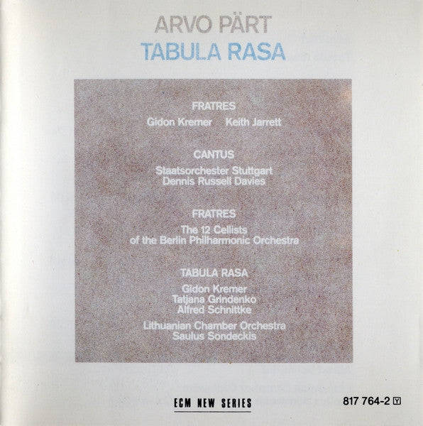 Arvo Part - Tabula Rasa