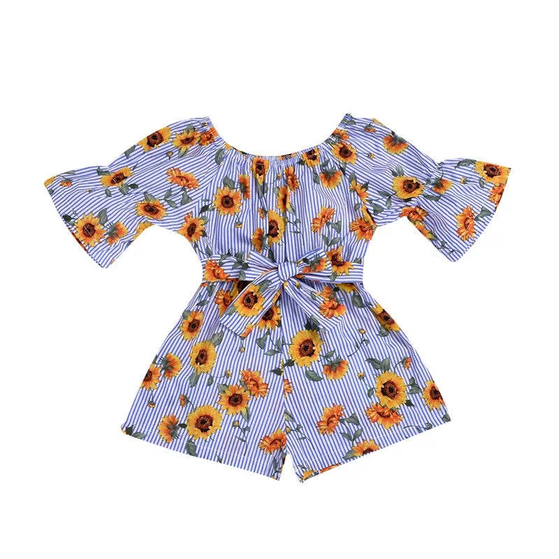 Girl's Sunflower Jumpsuit - 6-12 Months