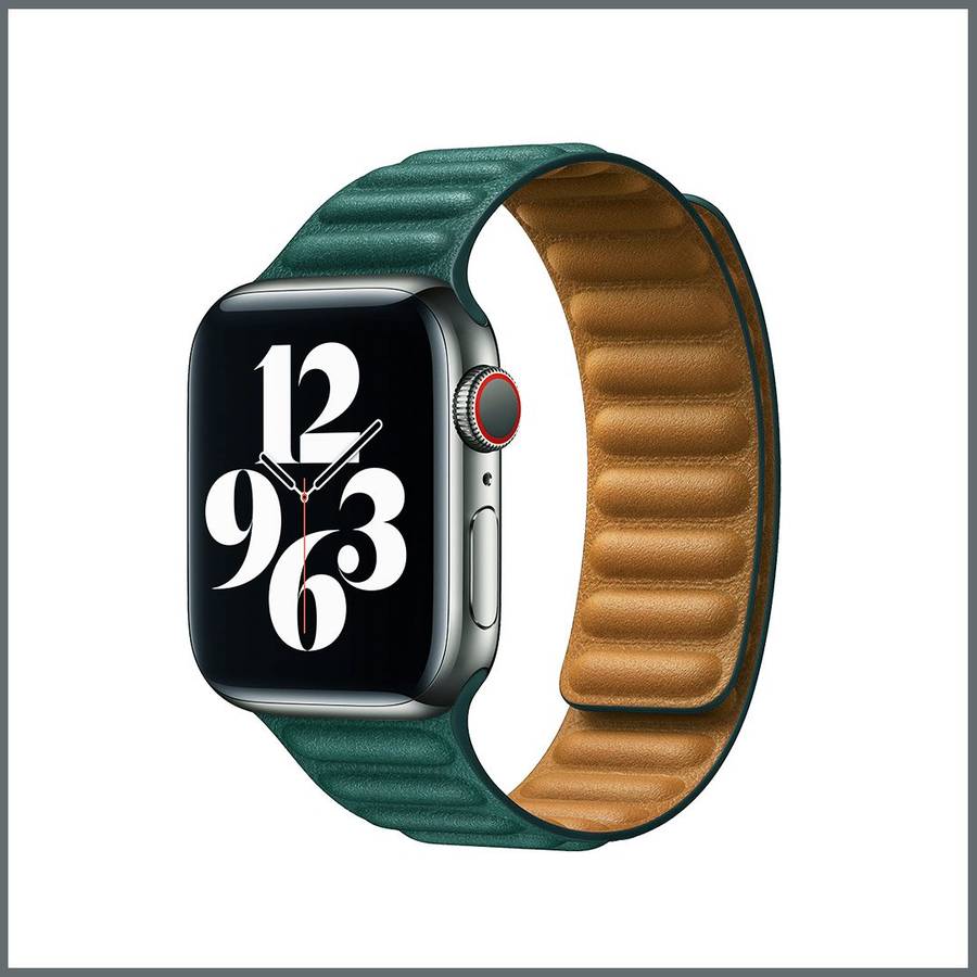 Apple Watch Leather Link Strap - Emerald Green - 42/44/45