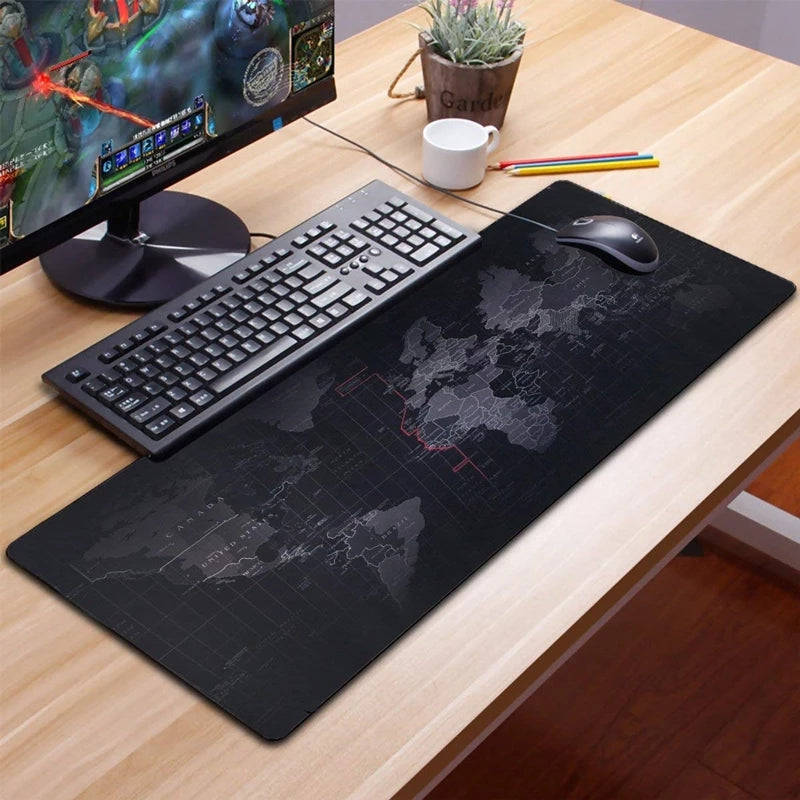 Large Gaming Mouse Pad Old World Map Desk Mat Non-slip Natural Rubber Mousepad 90cm x 40cm
