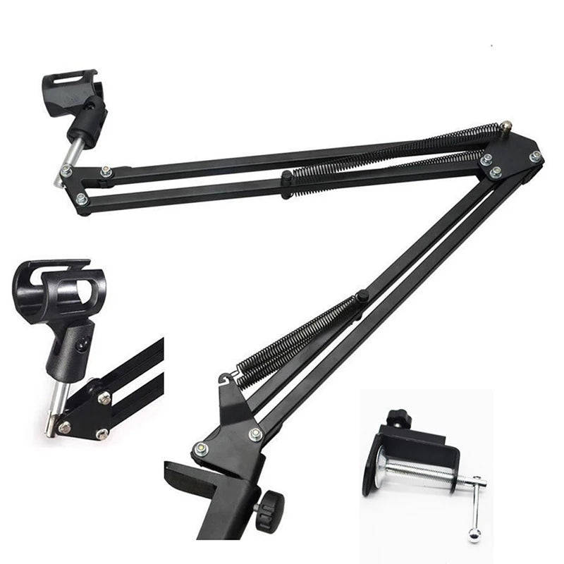 Extendable Recording Microphone Holder Suspension Boom Scissor Arm Stand Holder with Microphone C...