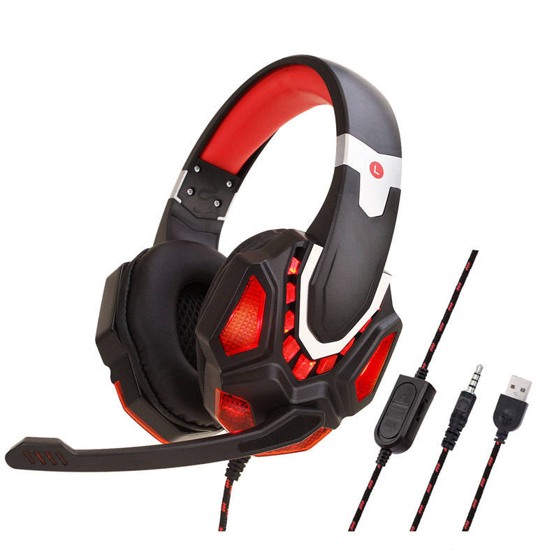 Gaming Computer Headset Bass Sound Stereo Wired Headphones With Microphone Volume Control For PC ...
