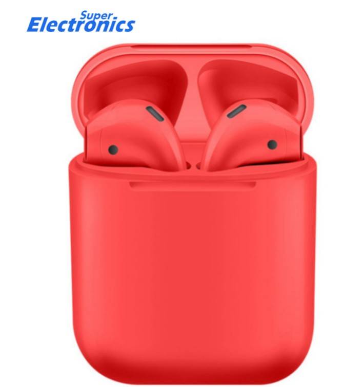 I12 TWS Wireless Earphone Bluetooth 5.0 Touch Earbuds Headset With Charger Box - Red