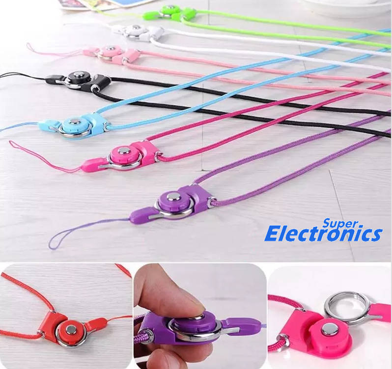 Mobile Phone Detachable Flexible Necklace Straps Sling Rope - Dark pink