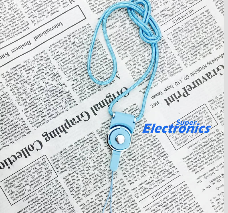 Mobile Phone Detachable Flexible Necklace Straps Sling Rope - Blue