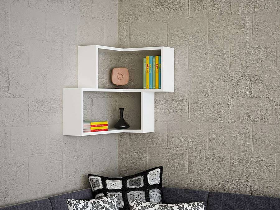 Armoire Bulut Corner Wall Shelf White