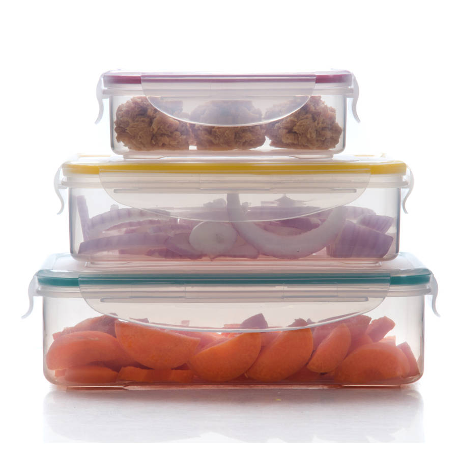 Milex 3-Piece Rectangular Container Set  Airtight Food Storage Containers
