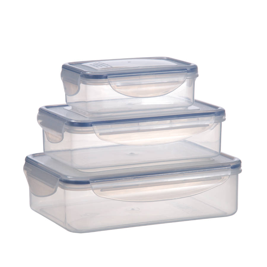 Milex 3-Piece Rectangular Container Set  Airtight Food Storage Containers