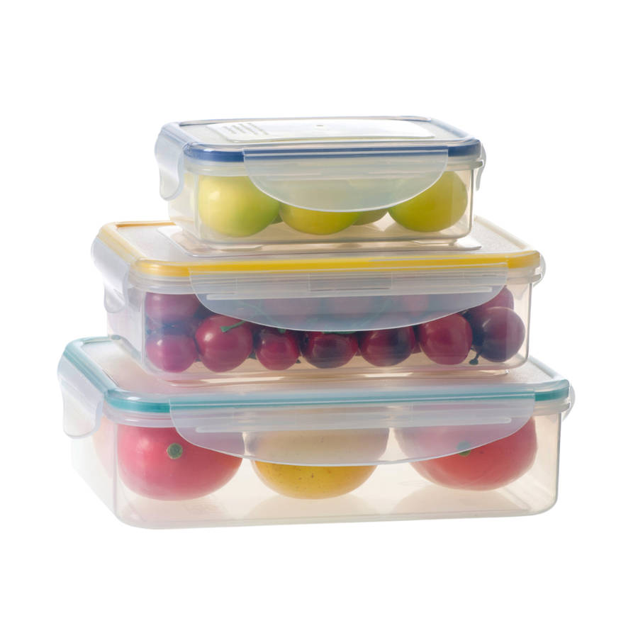 Milex 3-Piece Rectangular Container Set  Airtight Food Storage Containers