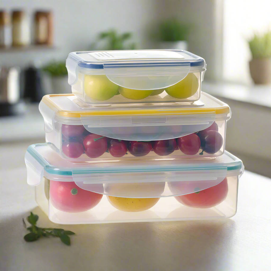 Milex 3-Piece Rectangular Container Set  Airtight Food Storage Containers