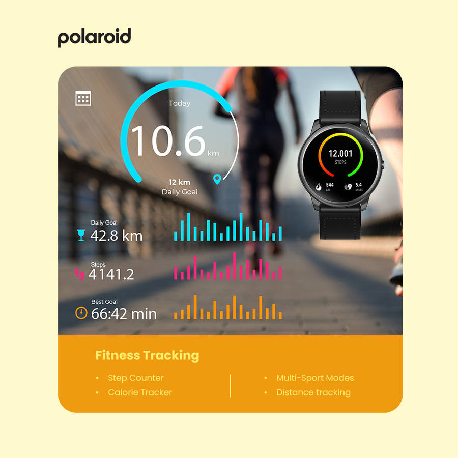 Polaroid Fitness Watch with Single Touch  Bluetooth Calling | 1.28" Full Touch Display | Healt...