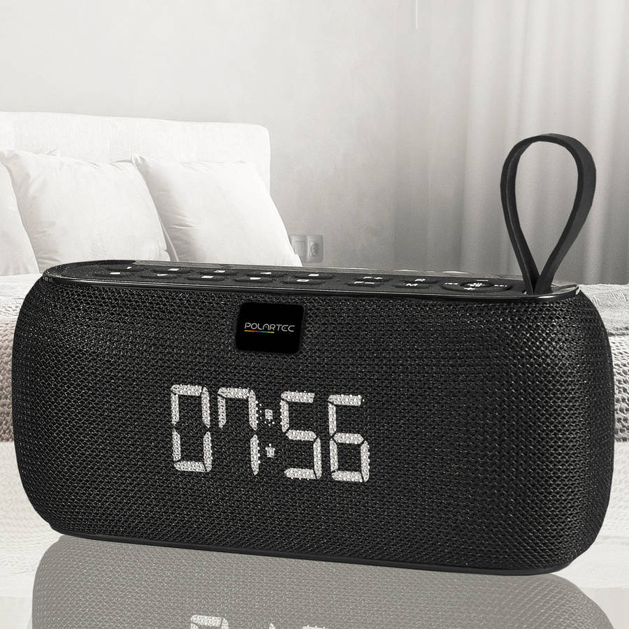 Polartec Digital Alarm Clock Bluetooth Speaker  FM Radio, Dual Speakers & TWS