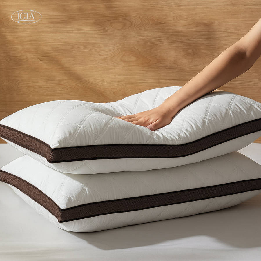 Remedy Health Goose Feather Pillow 2 Pack  Hotel Collection | Medium to Firm Support
