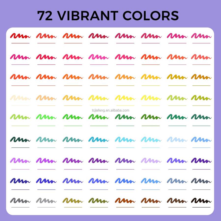 Artecho Dual-Tip Watercolour Brush Pens Set in a Custom Zip Pouch- 72 Colours - 0.4-2mm Line Width