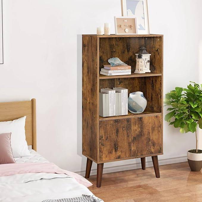 Lifespace Rustic Industrial Retro Bookshelf Cabinet