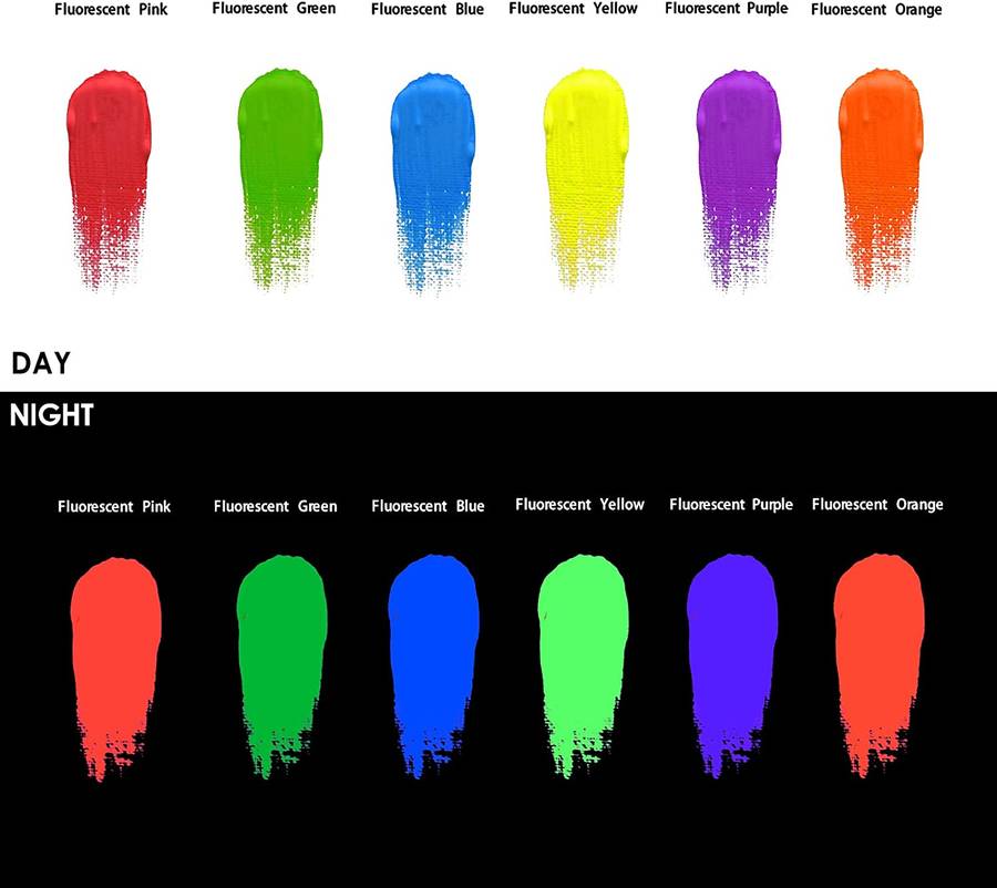 Artecho Neon Paint - Set of 6 Colours, 60ml Acrylic Paint