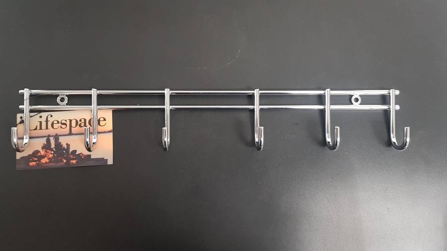 Lifespace Braai Utility Rack - 6 Hooks - Chrome Plated Mild Steel