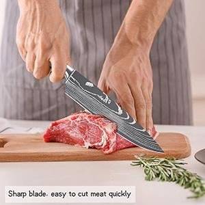 Lifespace Laser Engraved 5CR15 Kitchen Chef Knife in a Gift Box