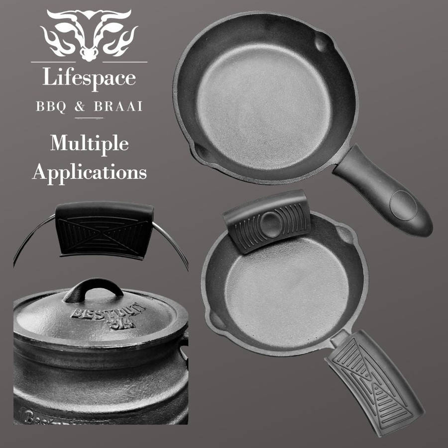 Lifespace Quality Silicone Black Pot Clamp & Sheath Handle Kit - 6pc
