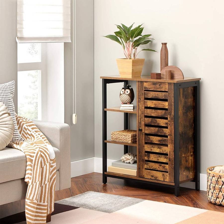 Lifespace Rustic Industrial Multipurpose Storage Cabinet with Shelves