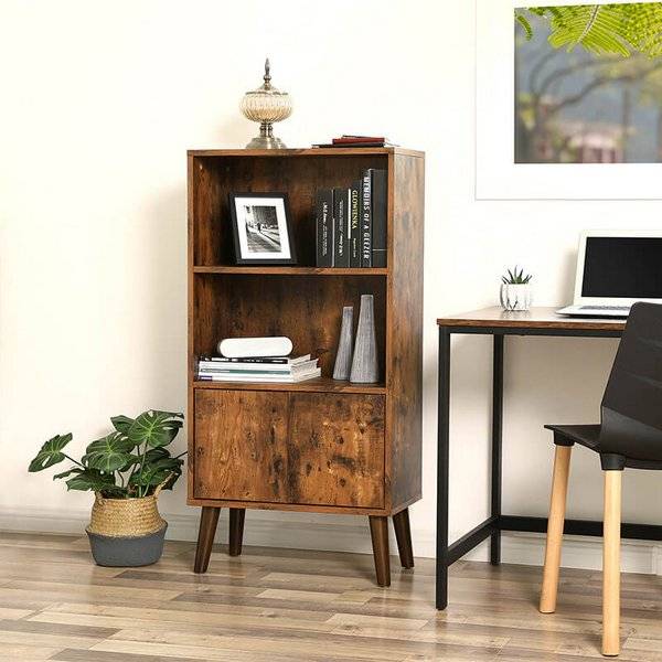 Lifespace Rustic Industrial Retro Bookshelf Cabinet