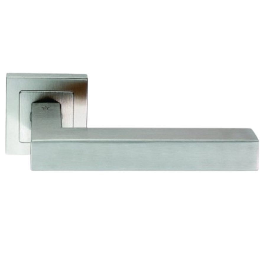 Italian square lever handle on square rose