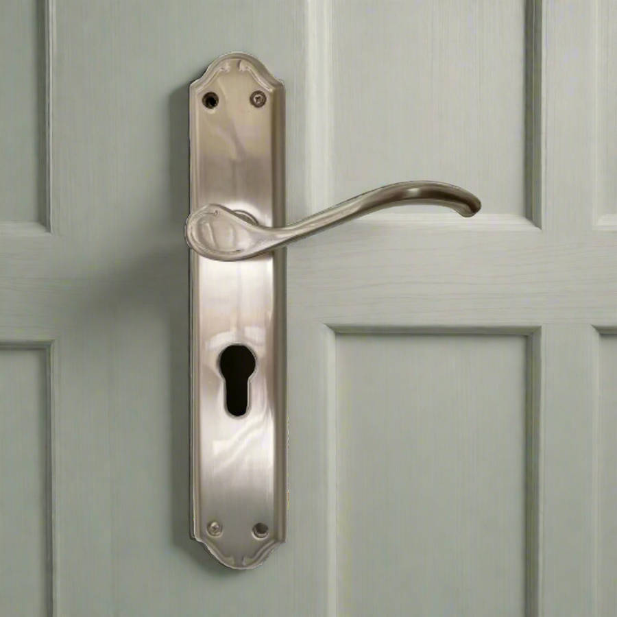 Classic Victorian style lever handle on plate - Tupai