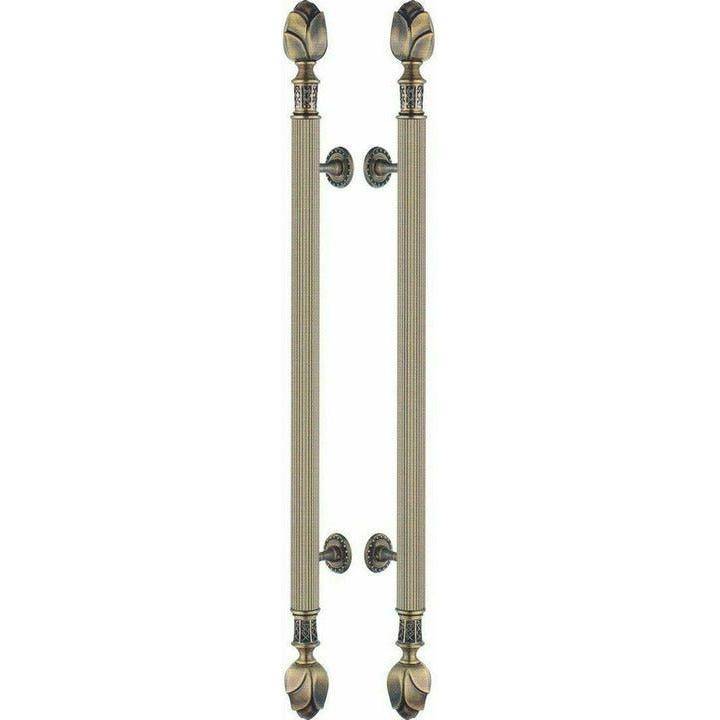 Antique Brass Door Handles -  1200MM - Back-to-Back