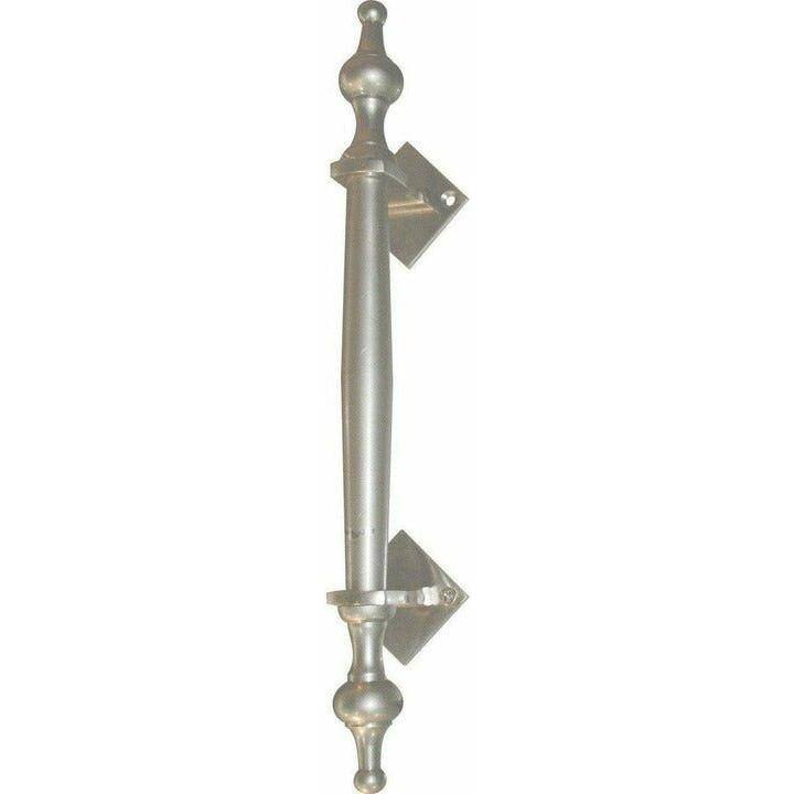 Solid brass pull handle with finials - 295mm
