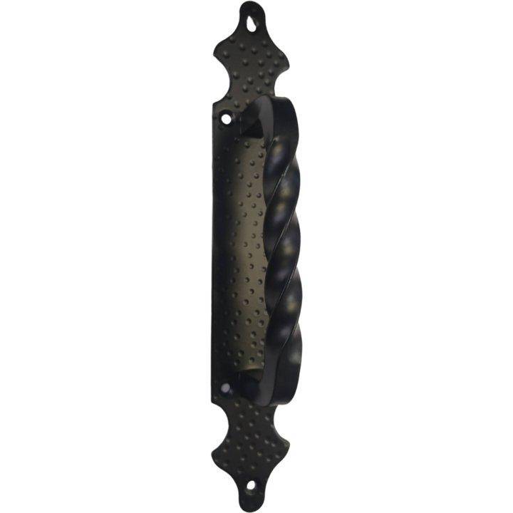 Rustic Antique Twisted Pull Handle on Backplate