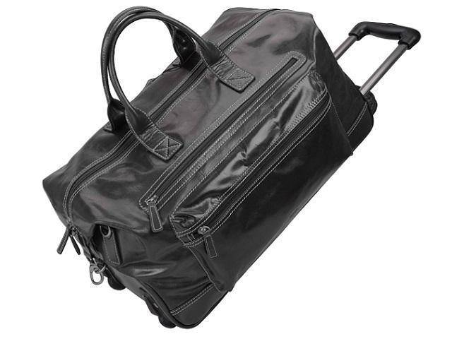 Genuine Nappa Leather Duffel Trolley Bag
