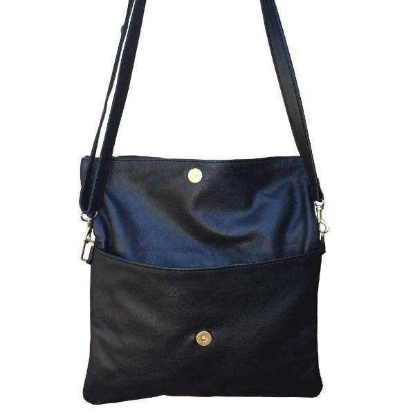 Mirelle Genuine Leather Fold Over Messenger Handbag