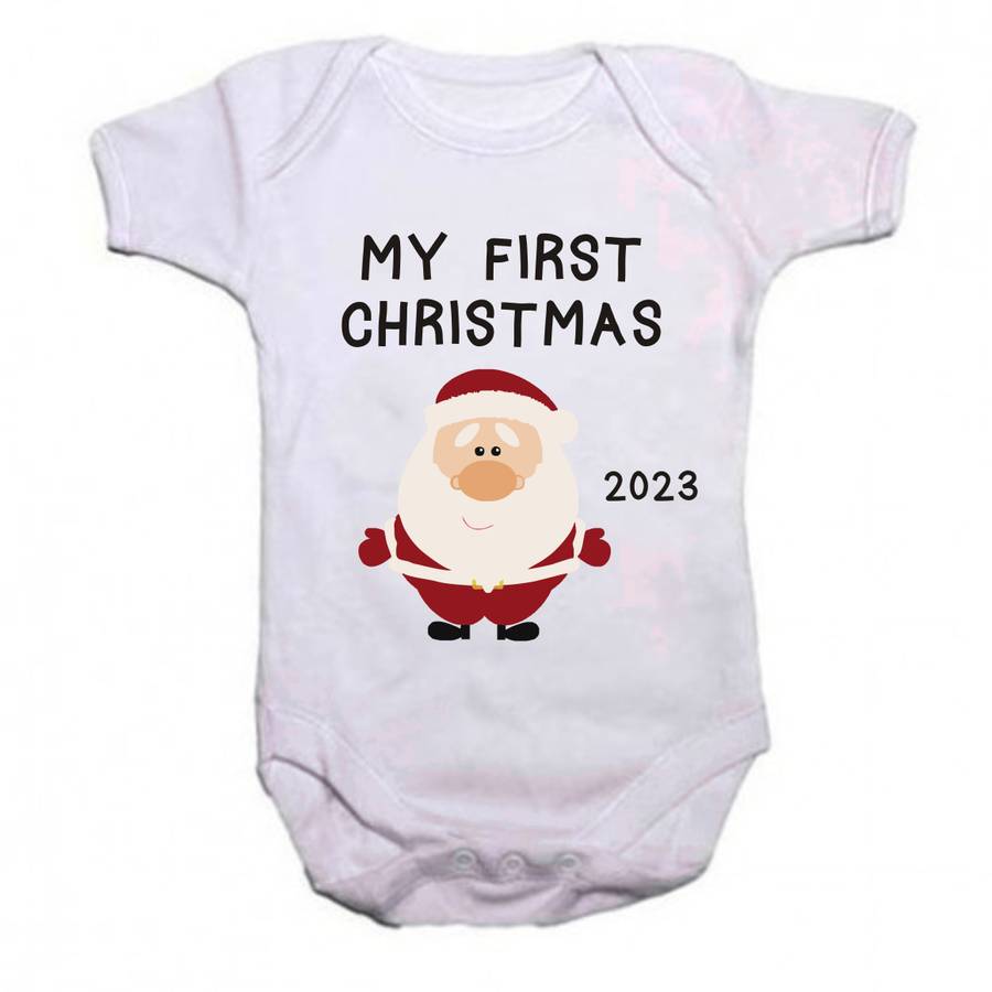 My First Christmas 2023 Santa baby grow