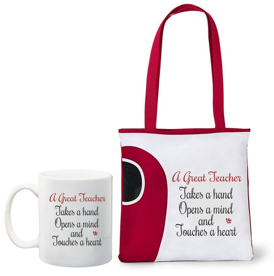 A great teacher tote bag and mug combo