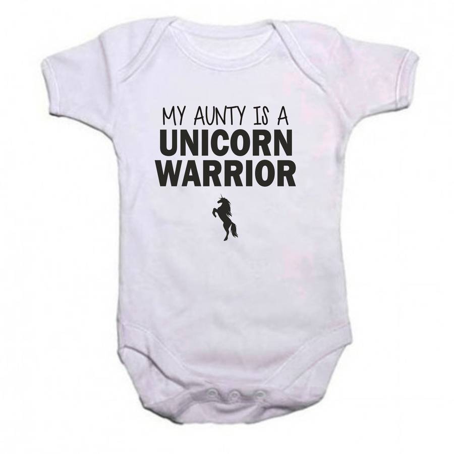My Aunty is a Unicorn Warrior baby grow