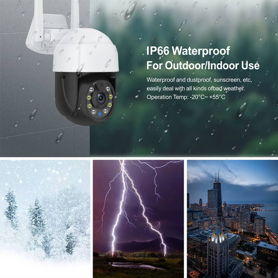 Smart Life Tuya WIFI Waterproof Outdoor 5MP HD PTZ CCTV Camera w/ 2 way audio