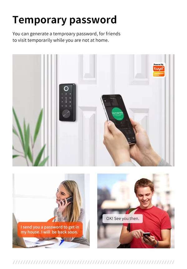 Smart Life Tuya WIFI Access Control Fingerprint Keypad Card Door Lock T1 (Silver)