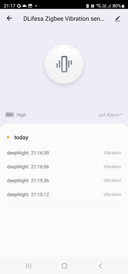 Smart Life Tuya Zigbee Vibration Sensor Detector | 3V