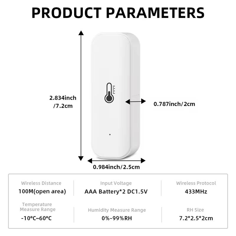 Smart Life Tuya WIFI Temperature Humidity Sensor w/ LCD Display Weather Time Date