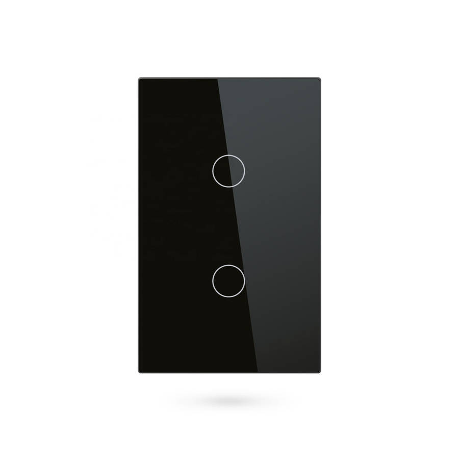 Smart Life Tuya WIFI 2CH LED Light Switch | Live & Neutral / Live & No Neutral Wire | Black