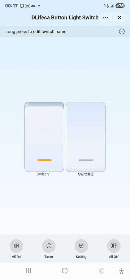 Smart Life Tuya WIFI 2CH LED Light Button Switch | Live & Neutral / Live & No Neutral Wire | White