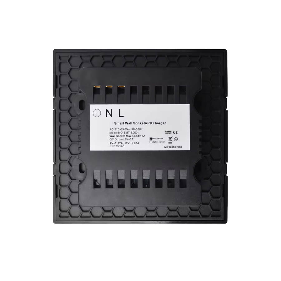 Smart Life Tuya Zigbee 13A 3000W 3 Pin 2 Pin Plug USB Switch w/ Power Monitor (White)