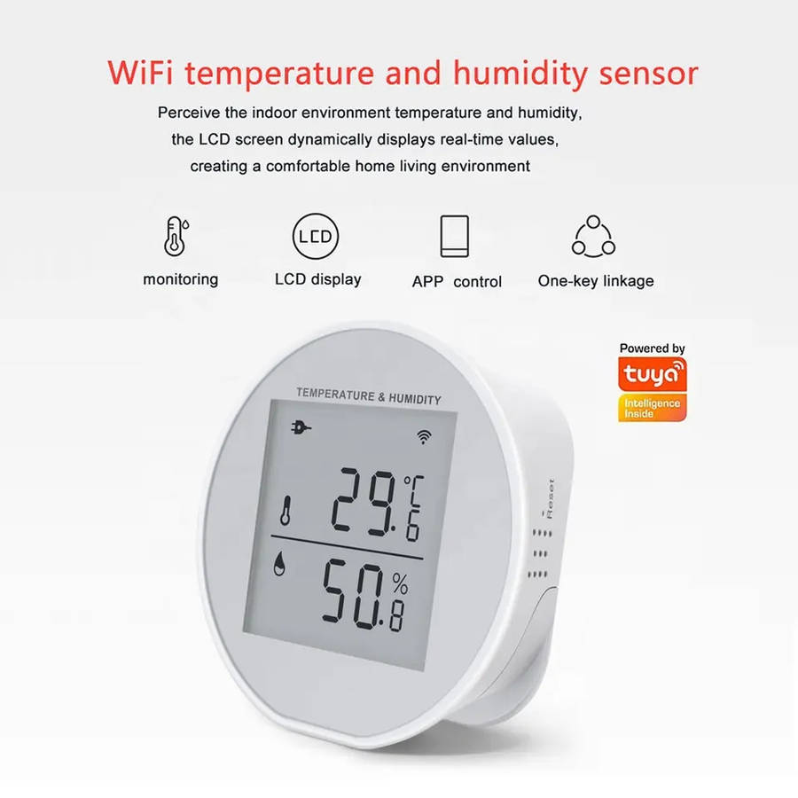 Smart Life Tuya WIFI Temperature Humidity Sensor w/ LCD Display | 3V / 5V