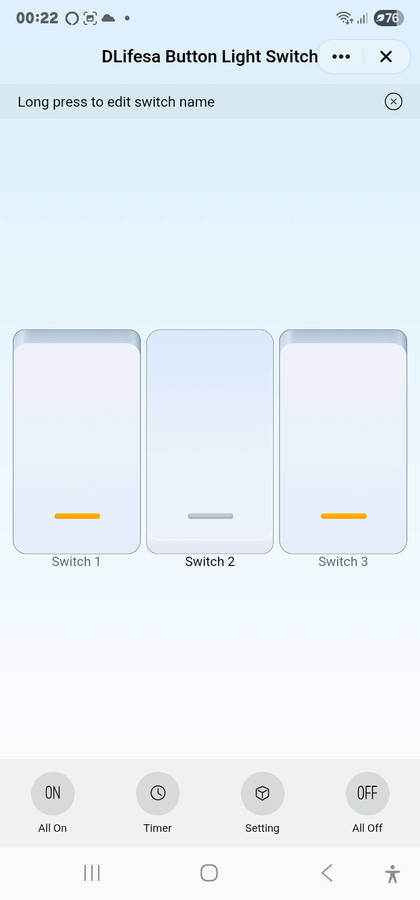 Smart Life Tuya WIFI 3CH LED Light Button Switch | Live & Neutral / Live & No Neutral Wire | Black