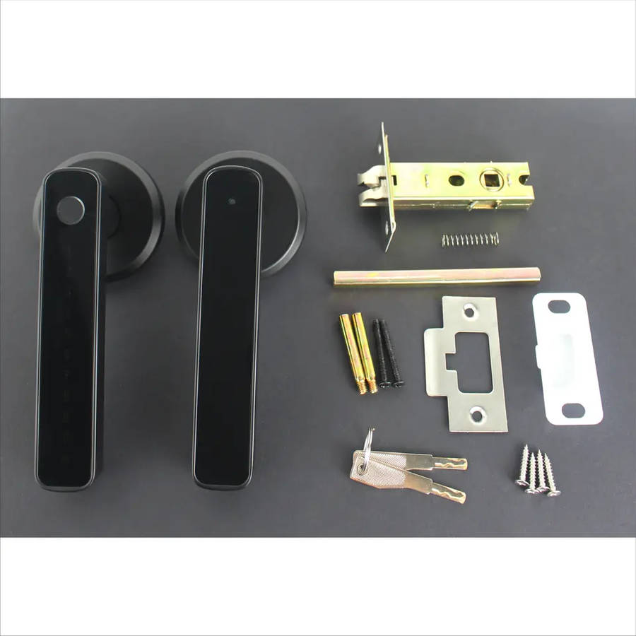 Smart Life Tuya Bluetooth BLE Access Control Fingerprint Keypad Smart Door Handle Lock (Black)