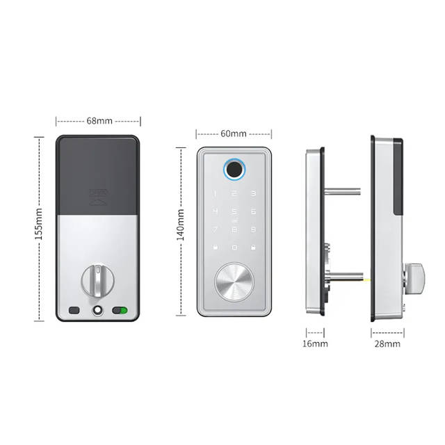 Smart Life Tuya WIFI Access Control Fingerprint Keypad Card Door Lock T1 (Silver)