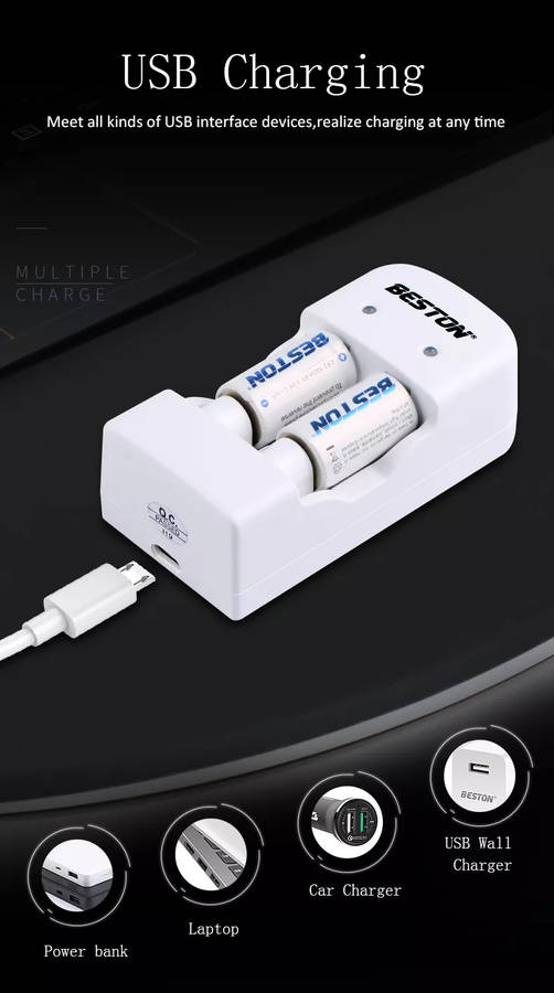 BESTON CR2 Rechargeable LiFePO4 Battery | 15270 | 3V | 300mAh | 2 Pack